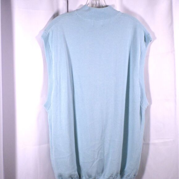 New W/ Damage Greg Norman Mens XXL 2XL Blue 1/2 Zip Sleeveless Sweater Vest Pima - Picture 3 of 8